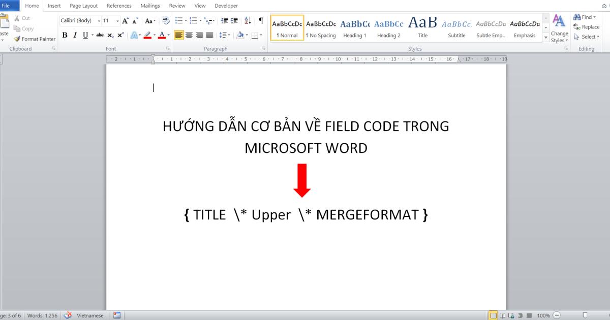 Hướng dẫn cơ bản về Field Code trong Microsoft Word